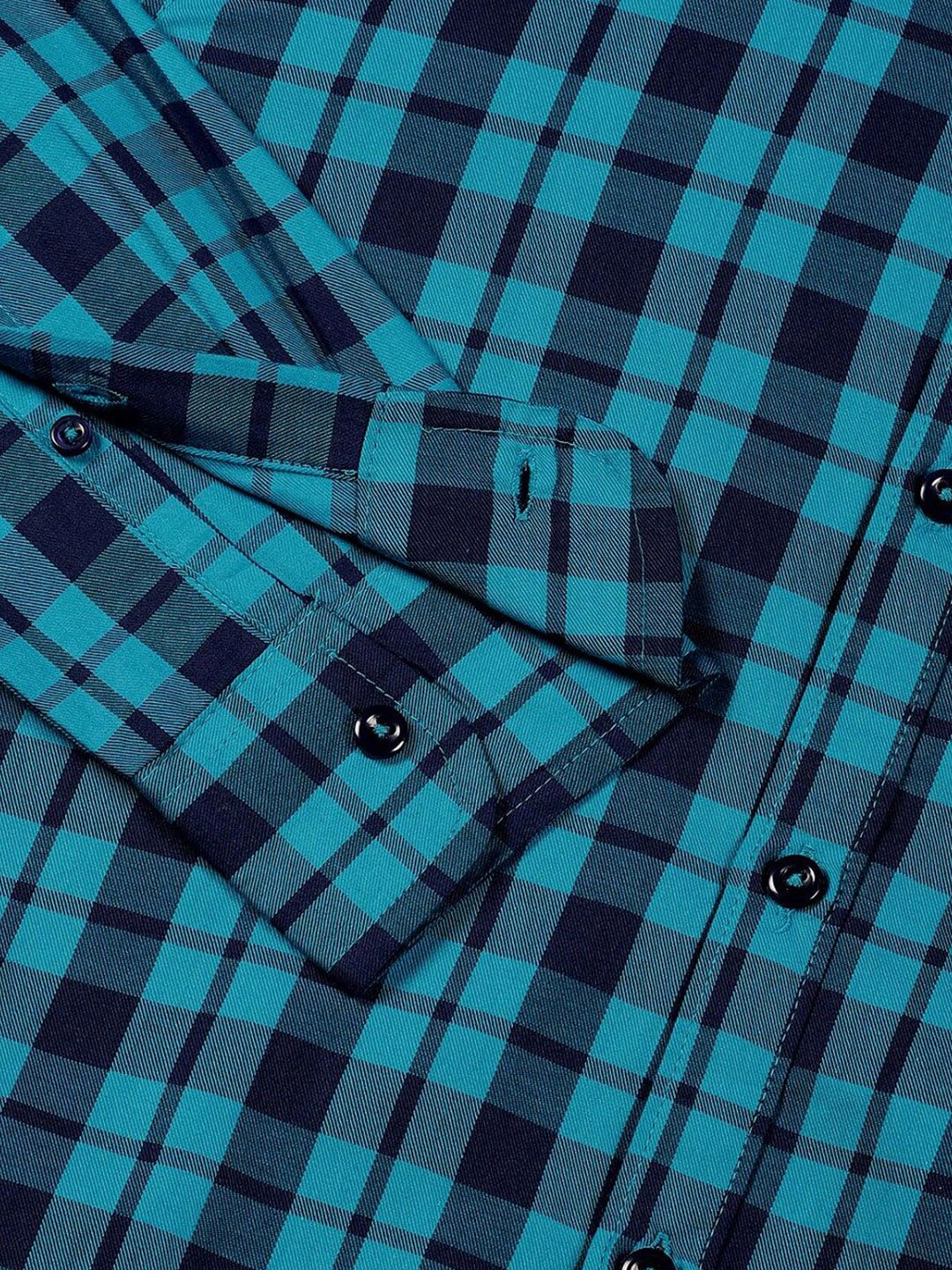 Thomas Scott Men Premium Slim Fit Opaque Checked Casual Shirt