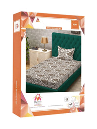 Myntra Elegant Homes Beige Paisley Polycotton Breathable 300 TC Single Cadar Halus dengan Sarung Bantal-89 x 59 inci