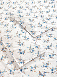 KLOTTHE White & Blue Floral 300 TC Set Cadar Double Dipasang Raja-2.50mx2.25m