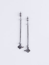 Anouk Silver Plated Cubic Zirconia Studded Contemporary Drop Subang