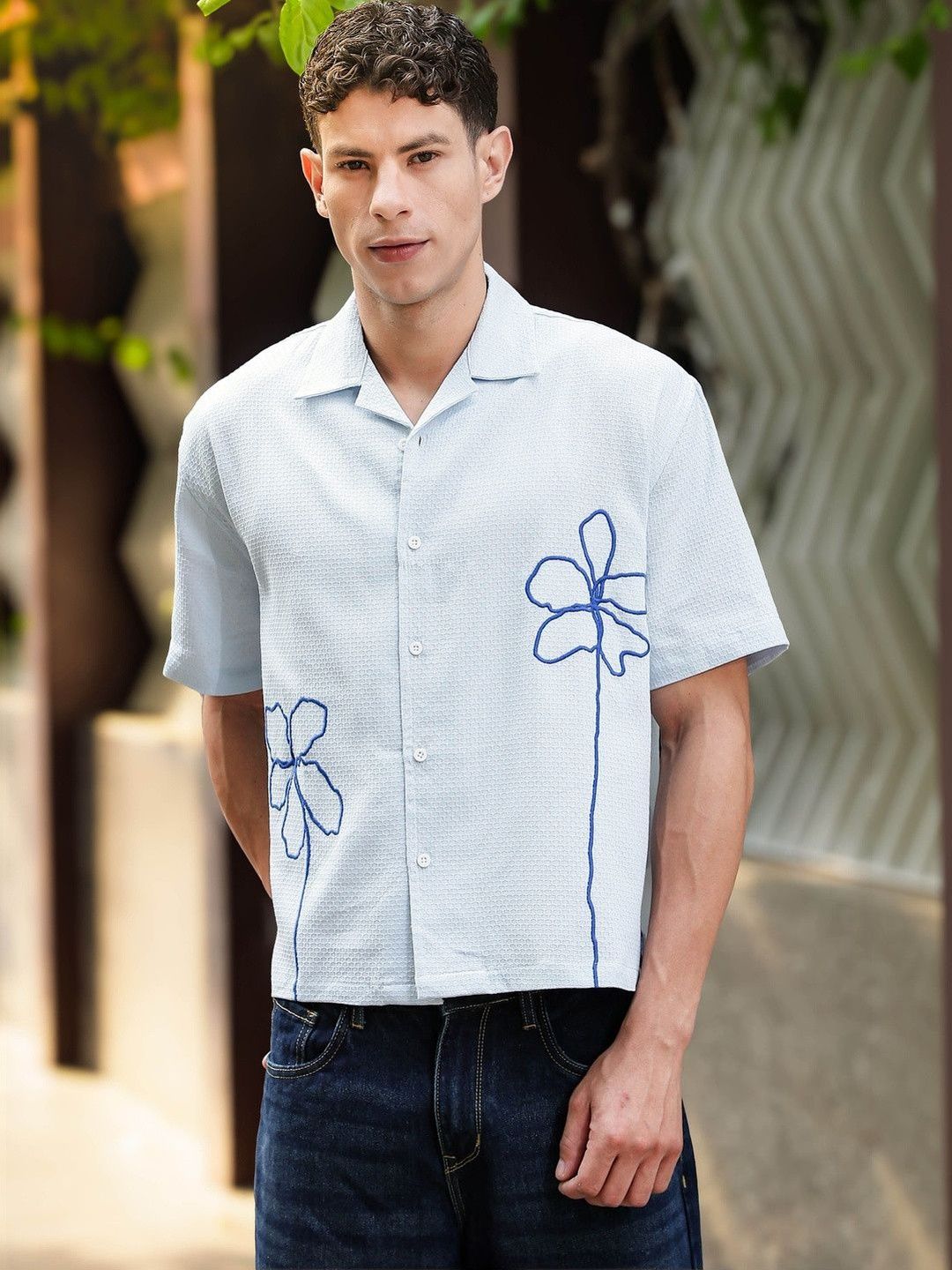 Baju Kasual Bercetak Bunga Eszett Lelaki