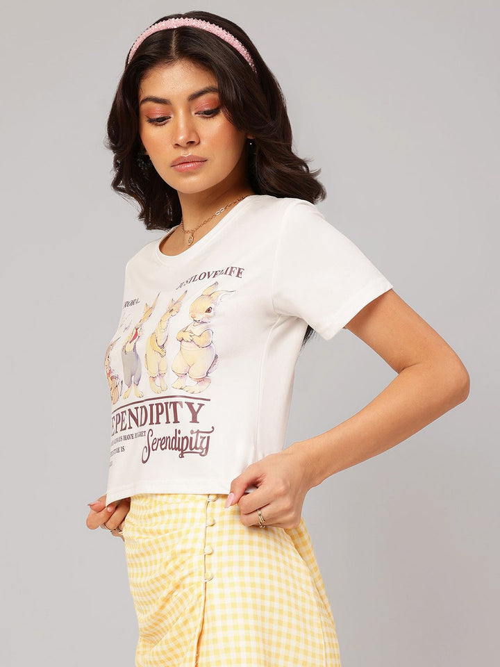 DressBerry Typography Printed Round Neck T-shirt