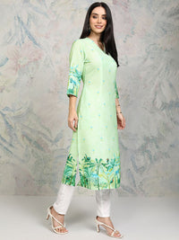 Vishudh Women Floral Printed Sequinned Floral Kurta