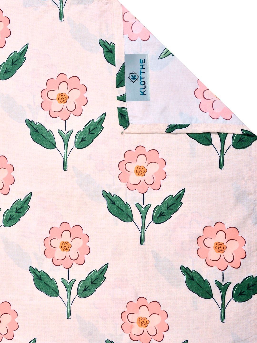 KLOTTHE Pink Floral Printed 300 TC King Bedsheets