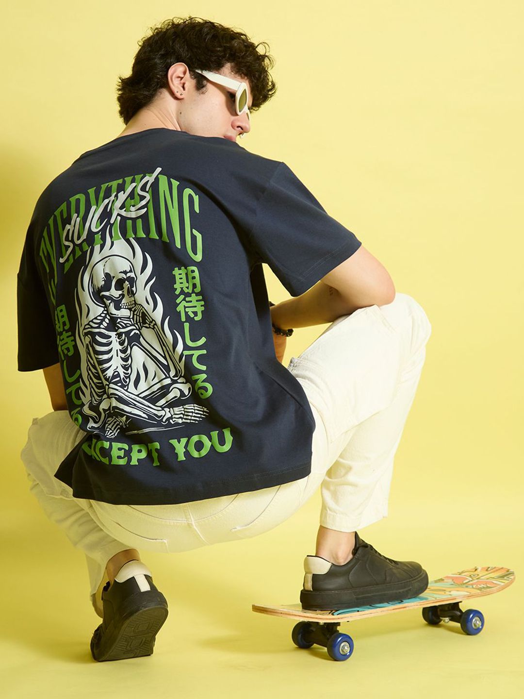 Bene Kleed Men Graphic Printed Round Neck Cotton Oversized T-shirt