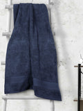 MYTRIDENT Navy Blue Cotton 500 GSM Bath Towel