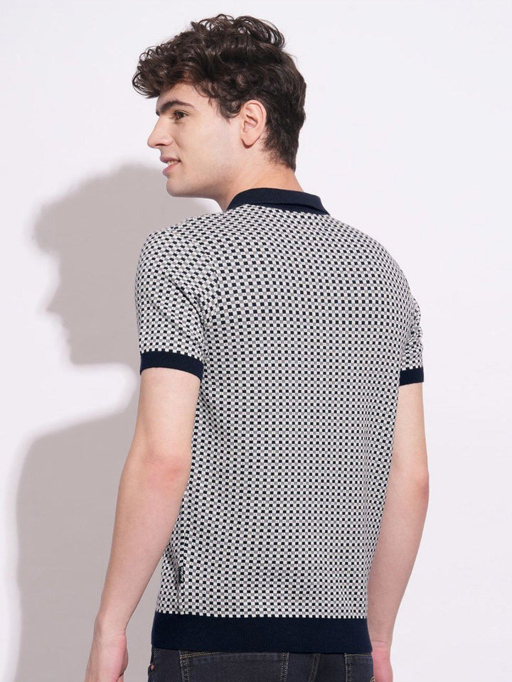 Being Human Men Checked Polo Collar T-shirt