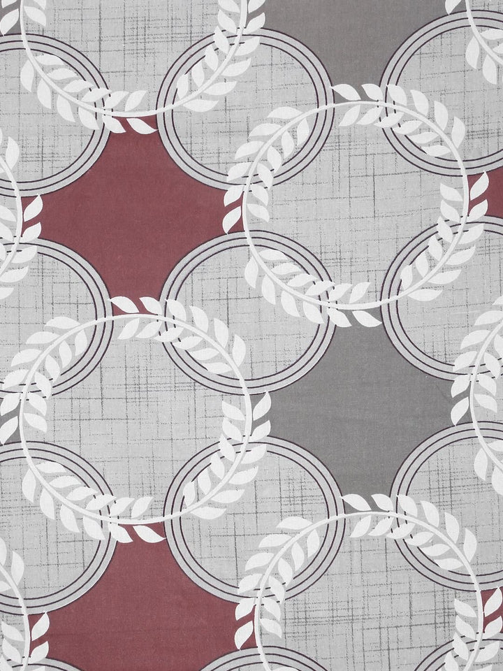 KLOTTHE Grey Geometric 400 TC King Bedsheet with 2 Pillow Covers