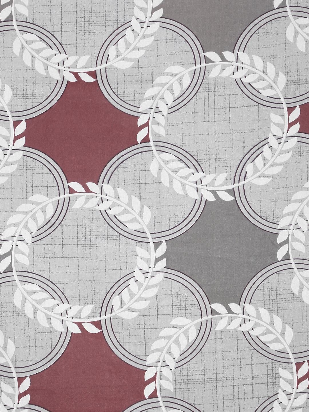 KLOTTHE Grey Geometric 400 TC King Bedsheet with 2 Pillow Covers