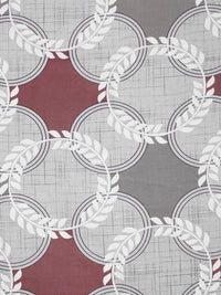 KLOTTHE Grey Geometric 400 TC King Bedsheet with 2 Pillow Covers