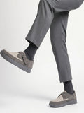 MONKSTORY Men Grey Suede Sneakers