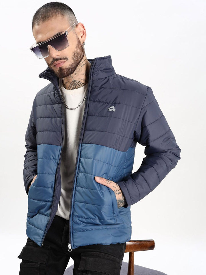 ADRO Men Colourblocked Windcheater Bomber Jacket