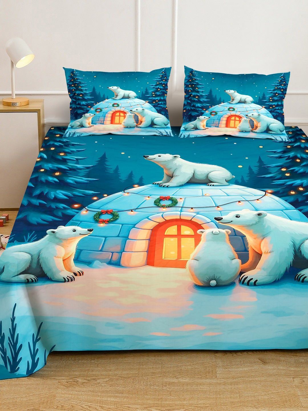 Myntra Elegant Homes Cartoon 400 TC King 7D Bedsheet with 2 Pillow Covers-250X225 cm