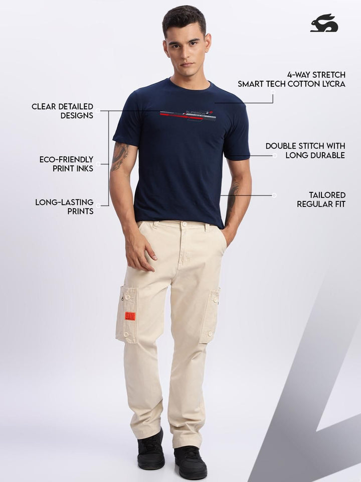 ADRO Men Navy Blue Tshirts