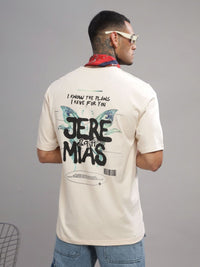 ADRO Lelaki Grafik Bercetak T-Shirt Bersaiz Besar Kapas Leher Bulat