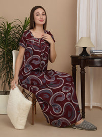 Sweet Dreams Women Printed Maxi Nightdress