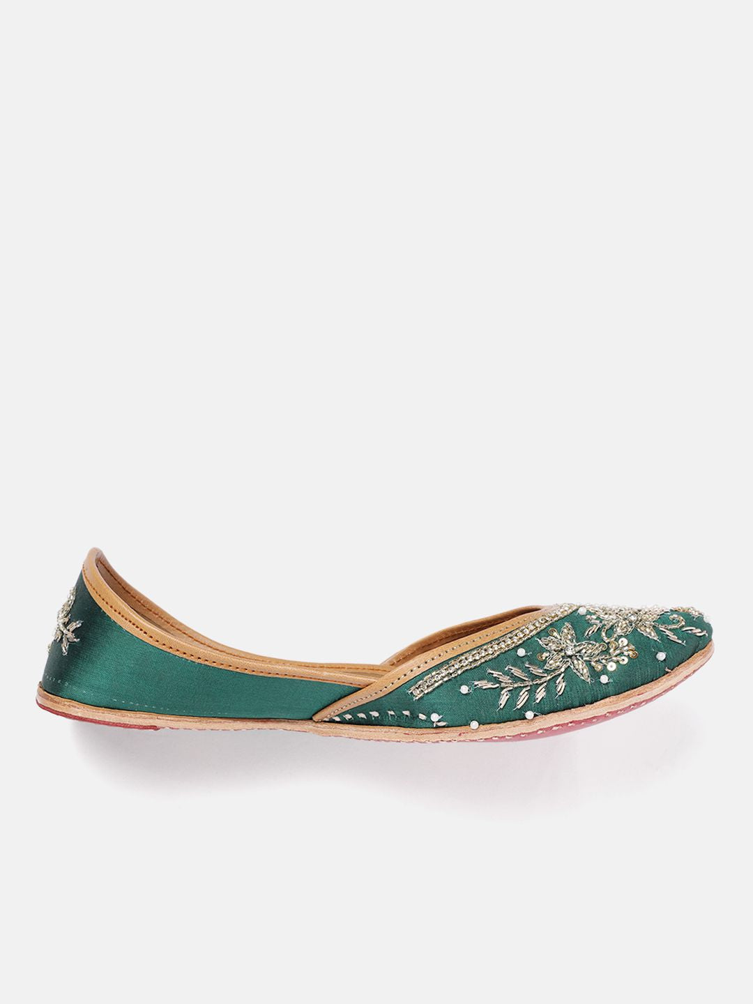 House of Pataudi Floral Embroidered Ethnic Mojaris