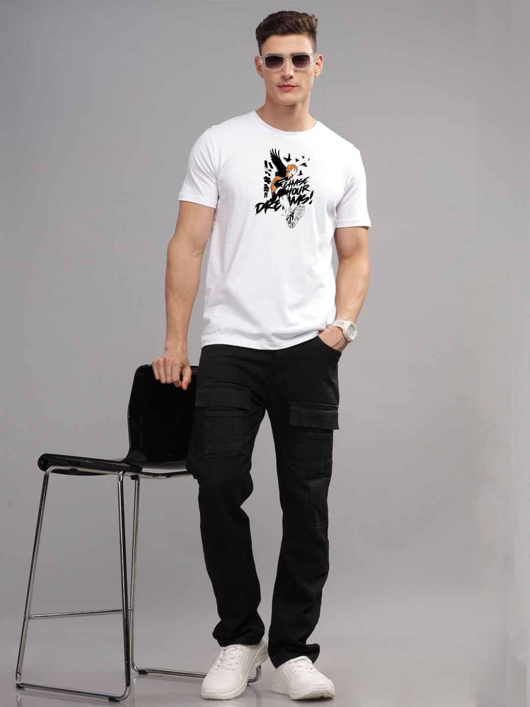 ADRO Men Typography Printed Applique T-shirt