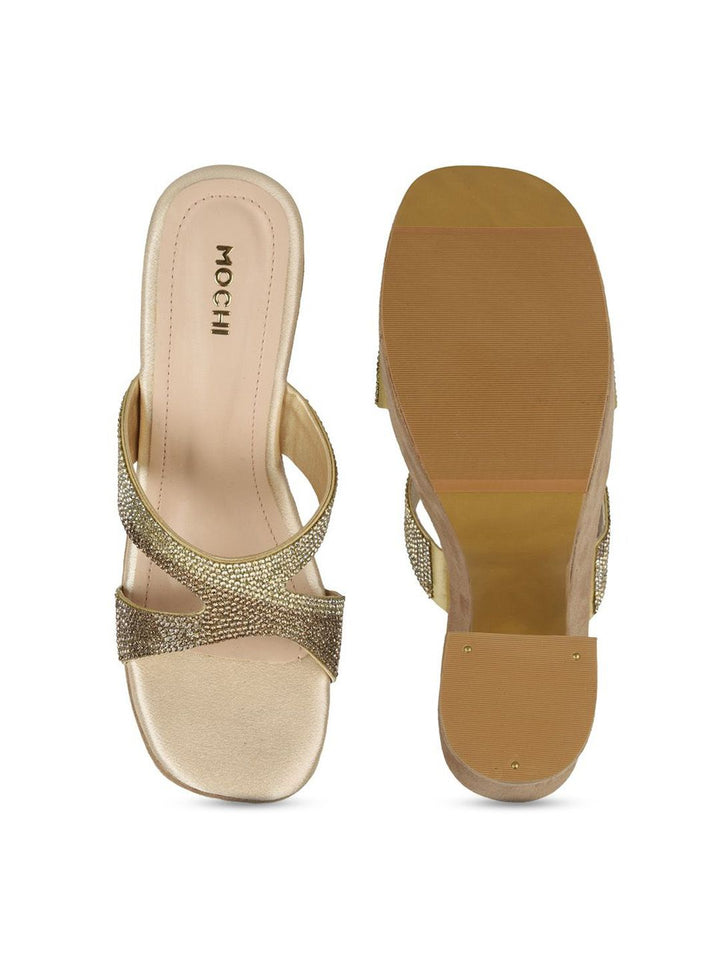 Mochi Women Embellished Platform Peep Toes