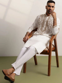 Anouk Men Ethnic Motifs Embroidered Regular Kurta with Trousers