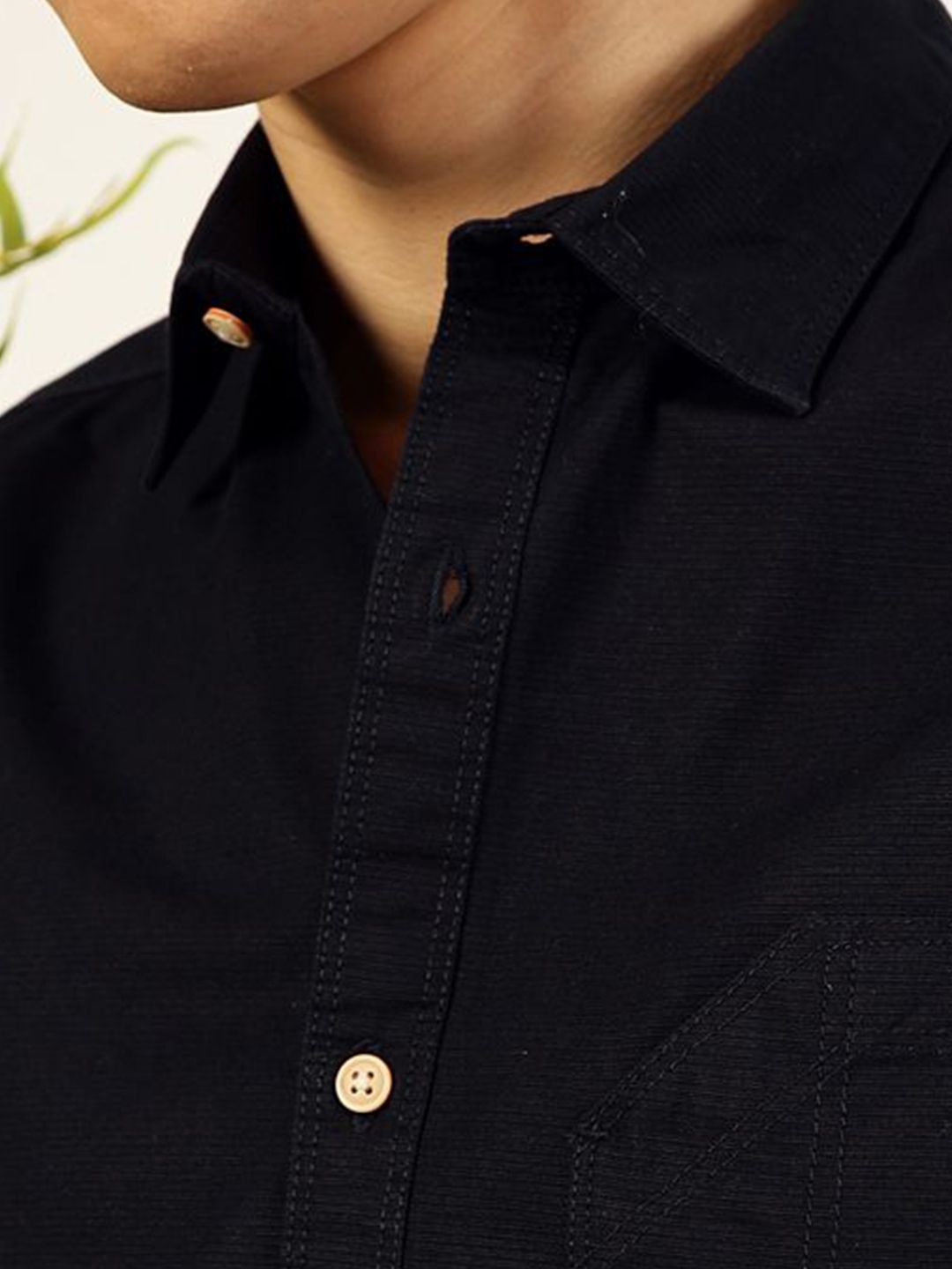 Thomas Scott Men Premium Cutaway Collar Solid Cotton Slim Fit Casual Shirt