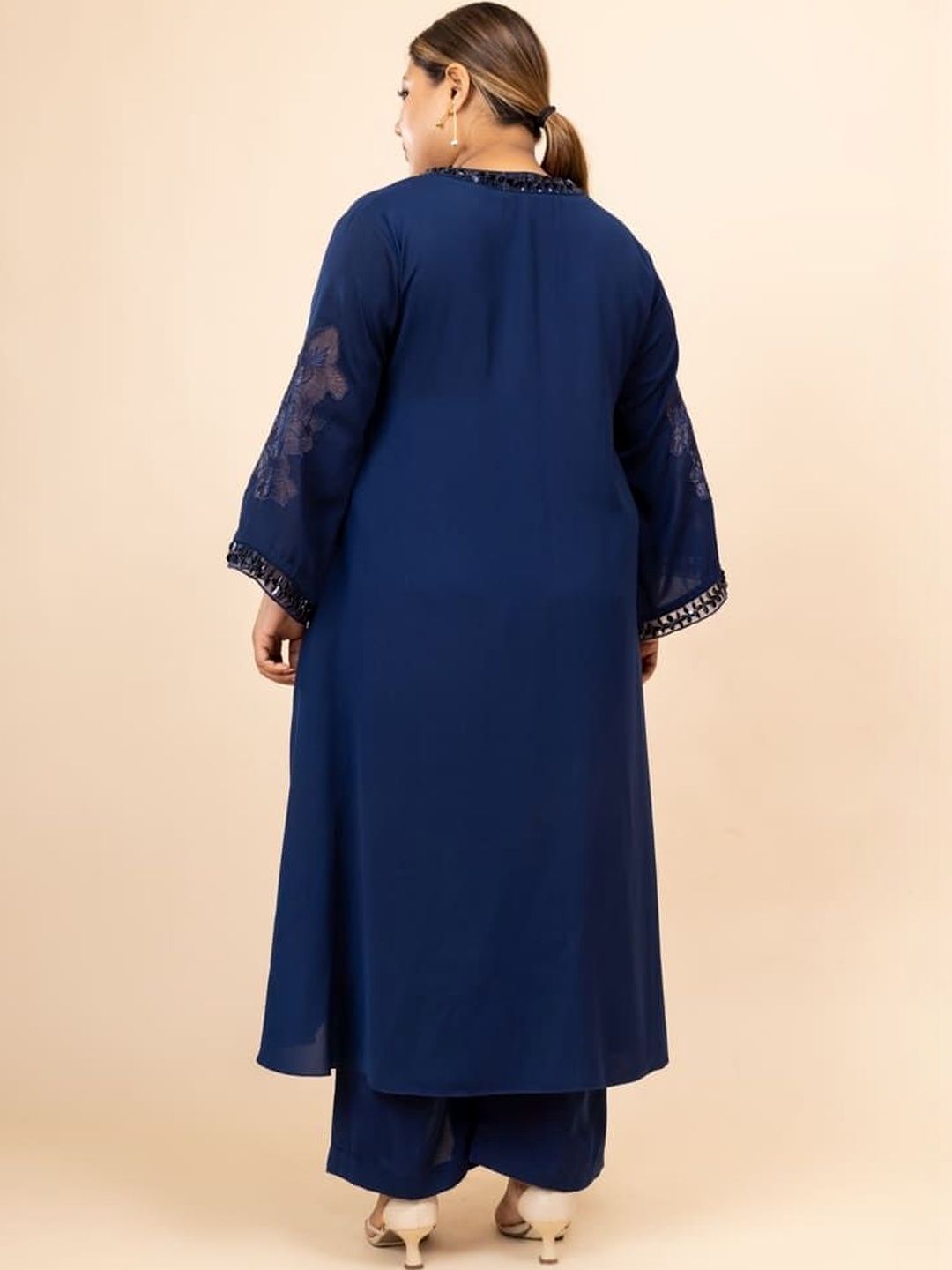 Mamicha Embroidered V Neck Tunic & Trousers Co-ords