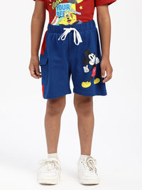 Nauti Nati Boys Mickey & Pluto Printed Pure Cotton T-shirt With Shorts