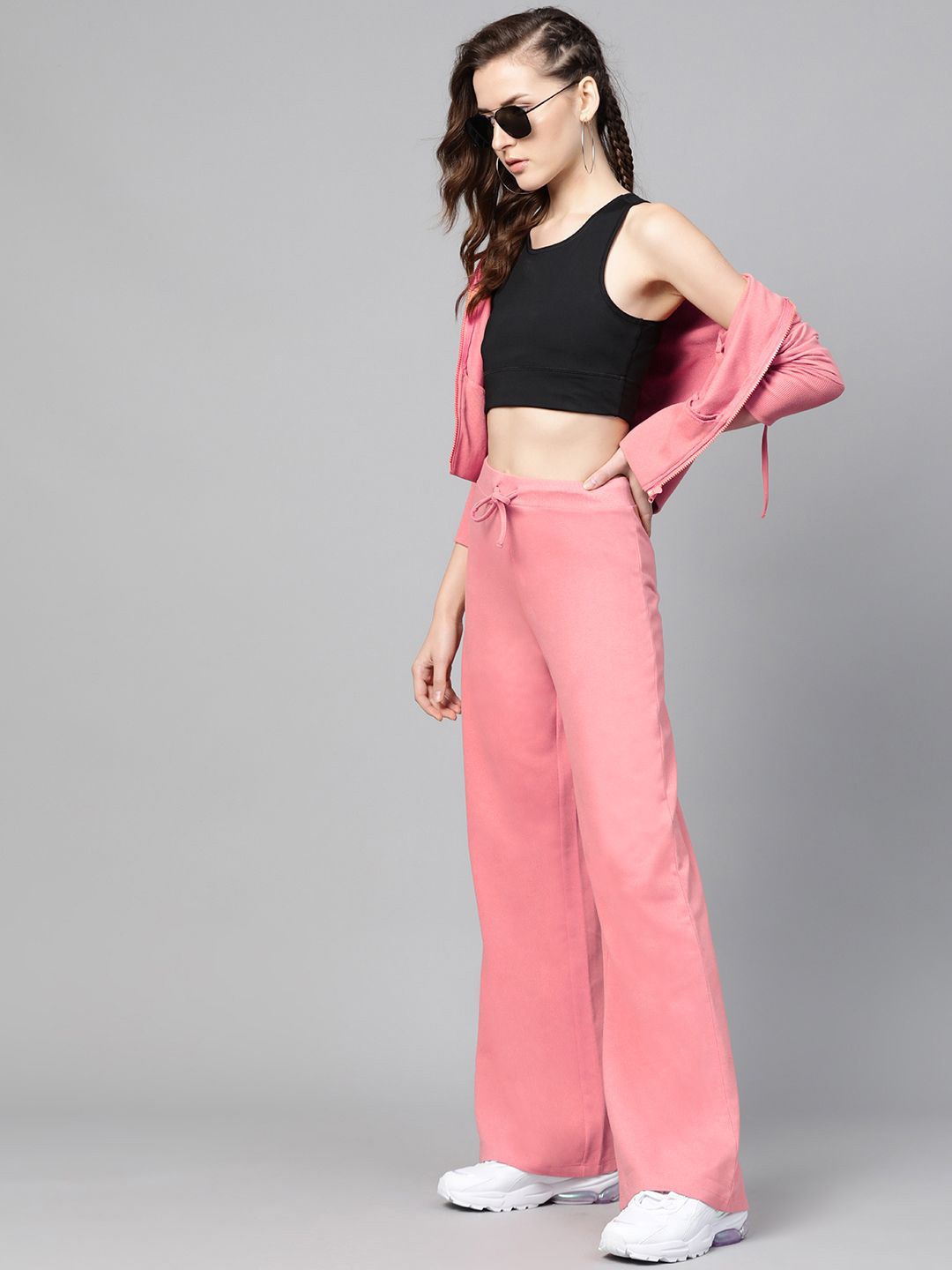 SASSAFRAS Women Wide Leg Cotton Track Pants