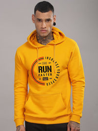 ADRO Men Typography Printed Hood Cotton Pullover Sweatshirt