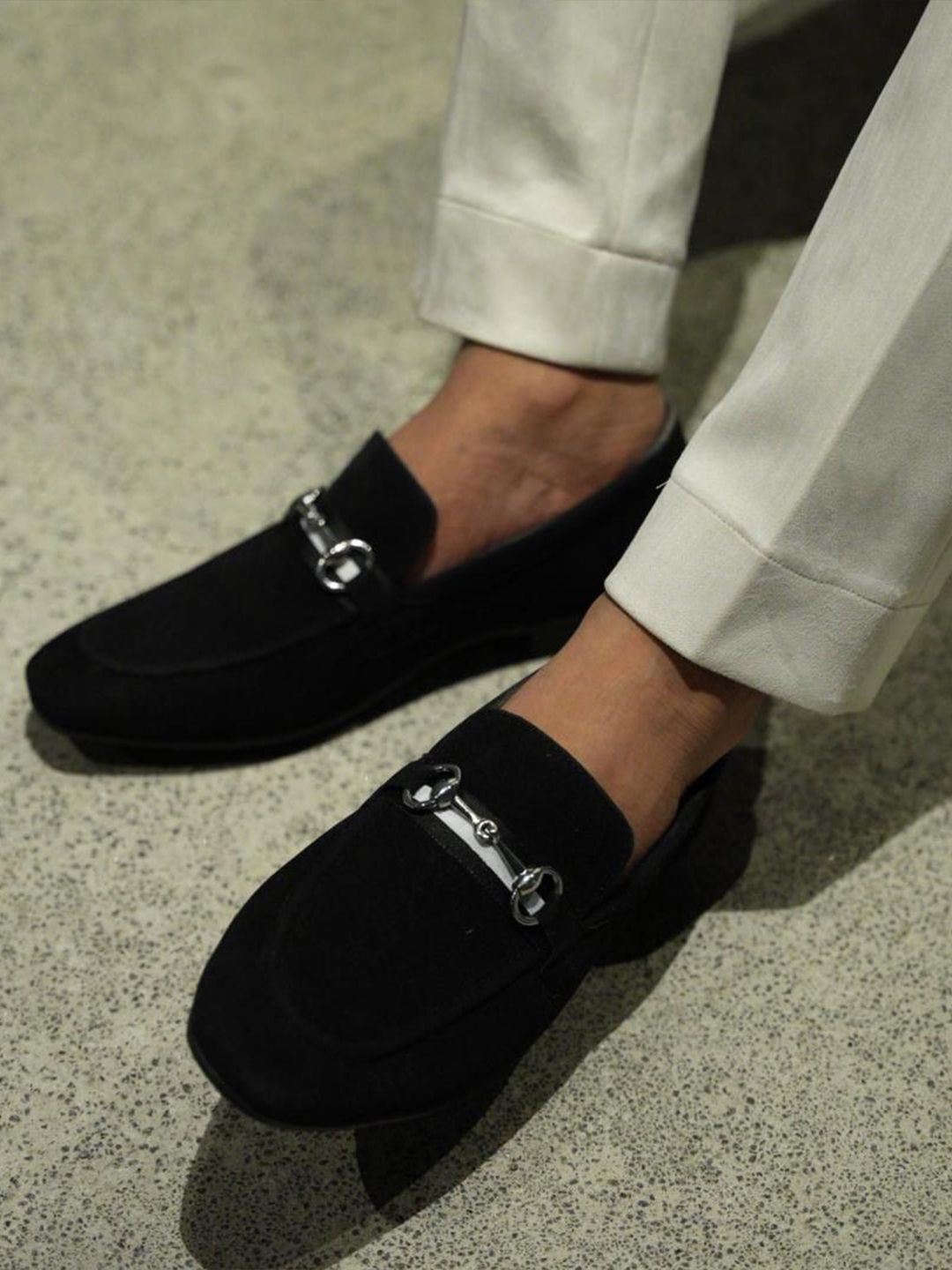 MONKSTORY Vintage Men Round Toe Horsebit Loafers