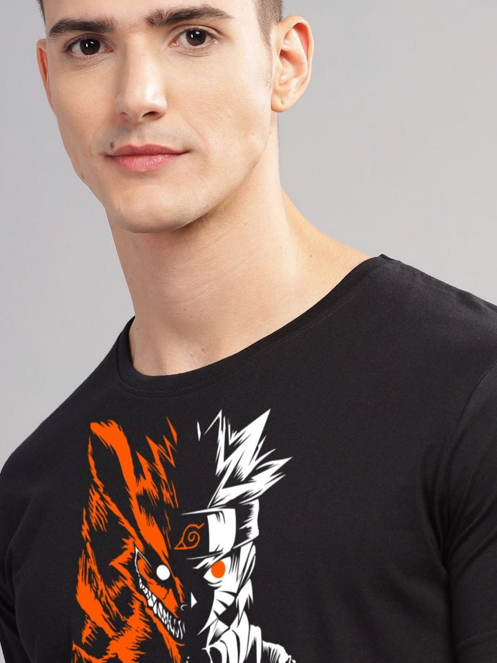 ADRO Men Printed Raw Edge T-shirt