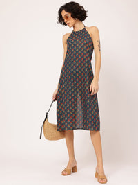 DressBerry Boho Babe Indie Florals Halter Neck Midi Dress with Slit