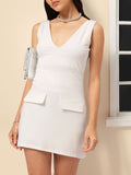 DressBerry Hot-Yet-Calm V-Neck Sleeveless Mini Dress