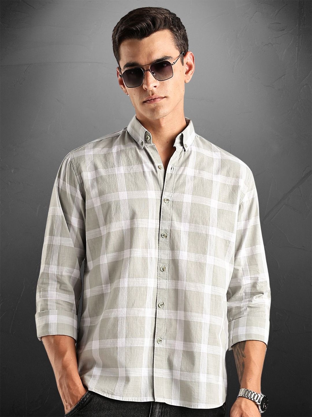 ADRO Standard Tartan Checks Baju Kasual Berpetak