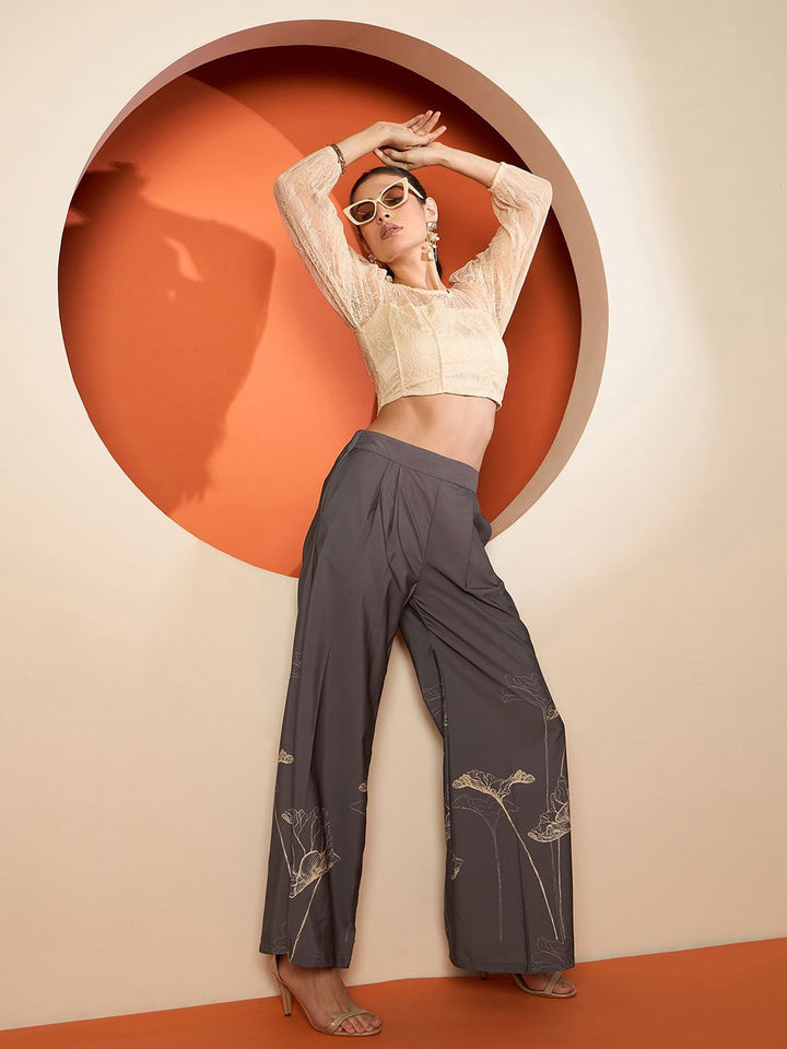 Antheaa Women Smart High-Rise Trousers