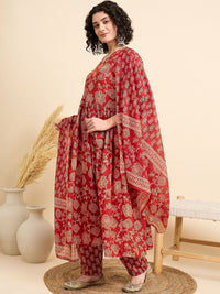 KALINI Women Floral Printed Regular Kurta with Trousers & With Dupatta