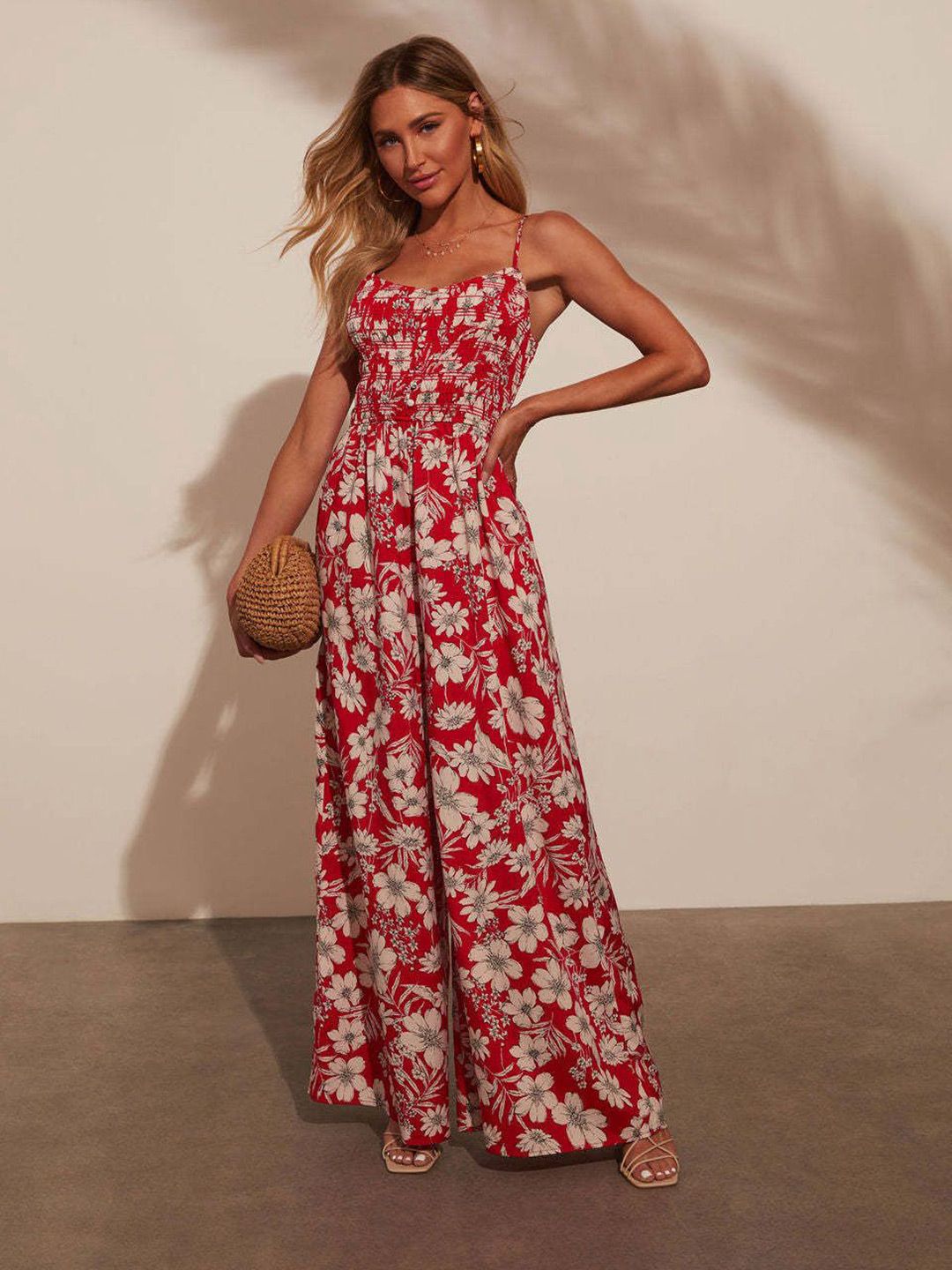 all about you Women Floral Print Basic Jumpsuit