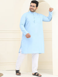 SOJANYA PLUS Plus Size Pure Cotton Straight Kurta with Pyjamas