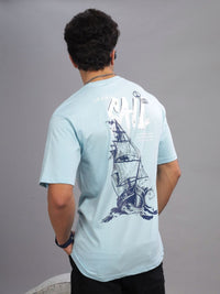 ADRO Men Graphic Printed Round Neck Cotton Oversized T-shirt