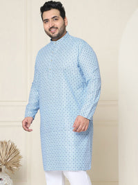 SOJANYA PLUS Size Ethnic Motifs Printed Band Collar Straight Kurta