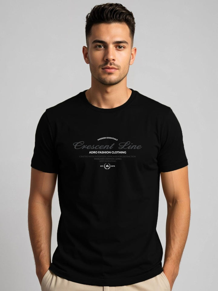 ADRO Typography Printed Short Sleeves Cotton Regular Fit T-shirt