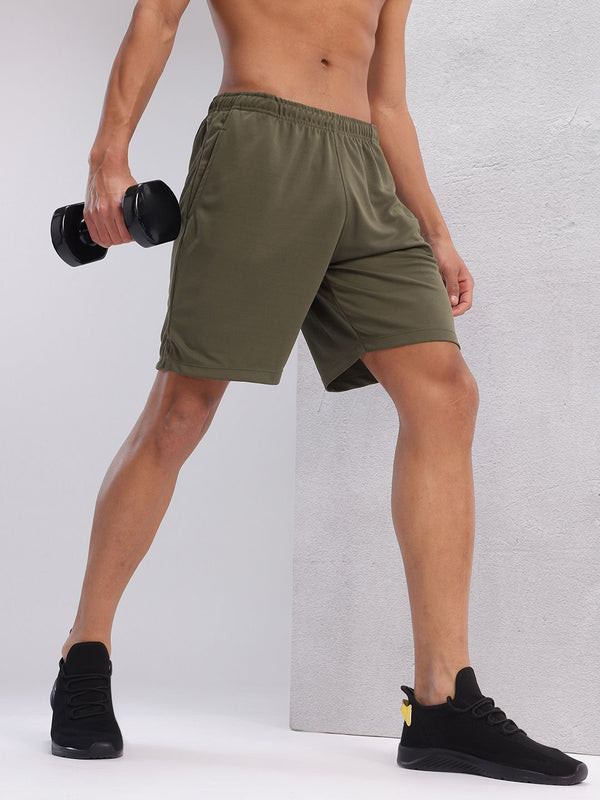 HRX by Hrithik Roshan Men Brand Logo Print Detail Regular Fit Rapid-Dry Training Shorts