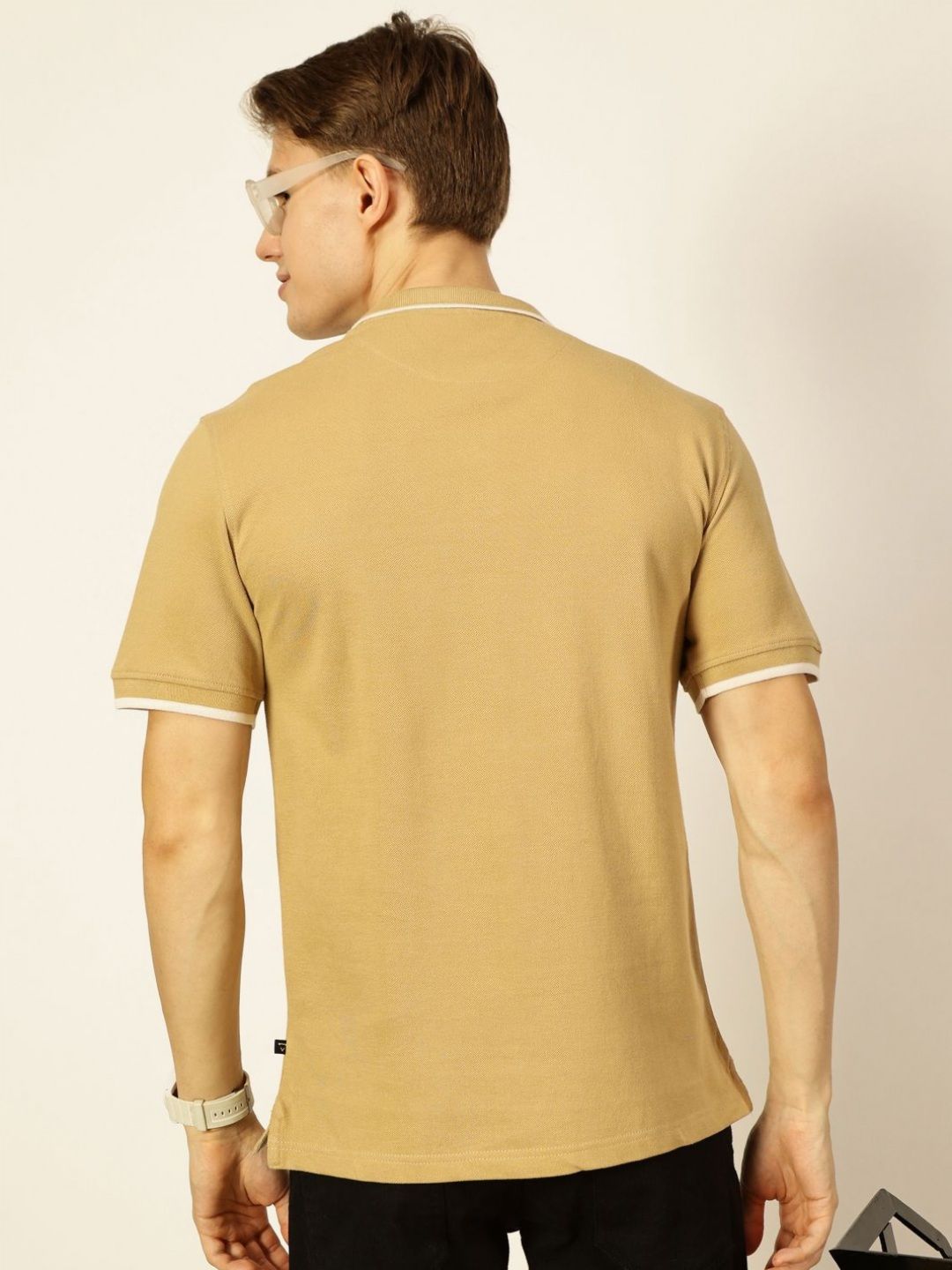 Thomas Scott Men Solid Polo Collar Cotton T-shirt