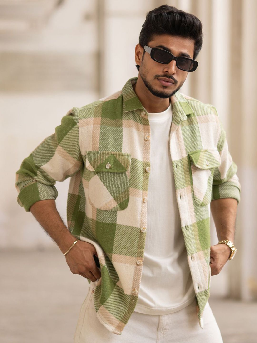 Powerlook Men Tartan Checks Opaque Checked Casual Shirt