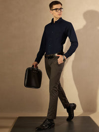 DENNISON Men Smart Tapered Fit Easy Wash Trousers