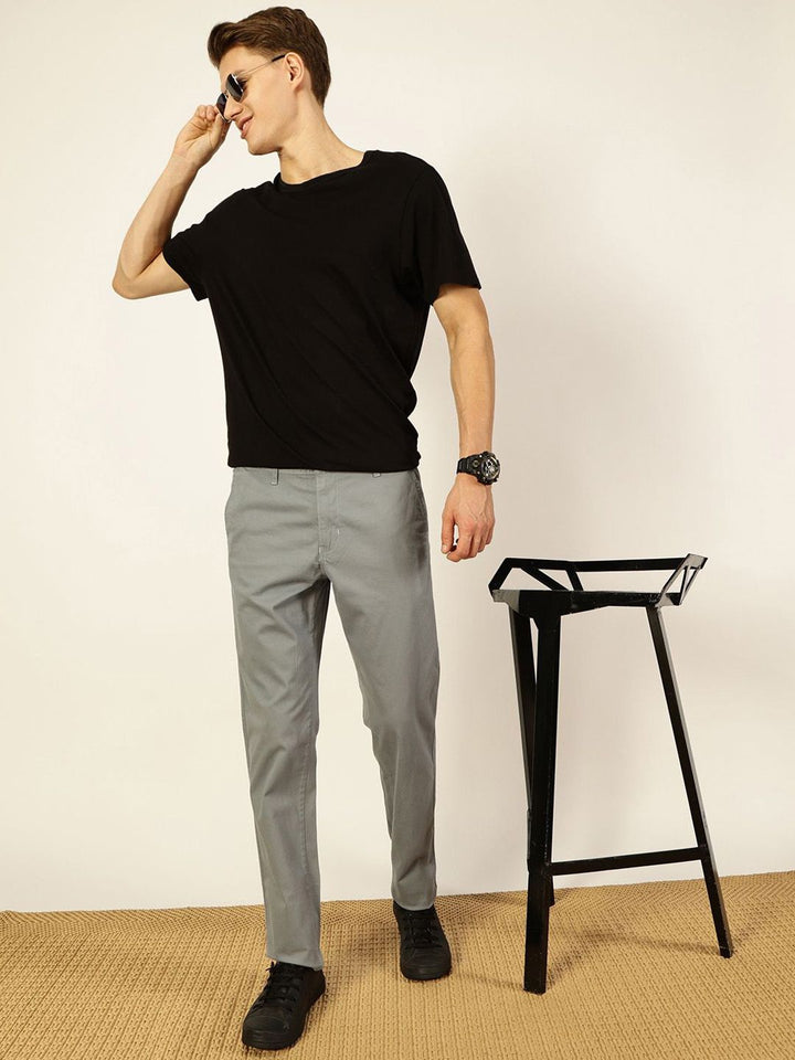 Thomas Scott Men Mid-Rise Smart Slim Fit Wrinkle Free Trousers