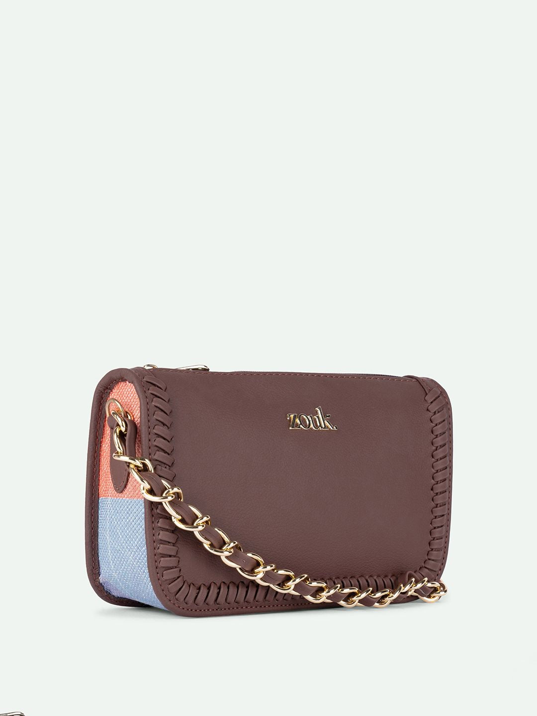 ZOUK GeoOptics Geometric Printed Baguette Handheld Bag