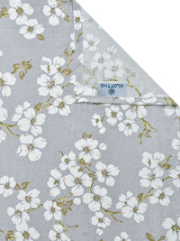 KLOTTHE Grey Floral Polycotton 300 TC Single Cadar Halus dengan Sarung Bantal-89 x 59 inci