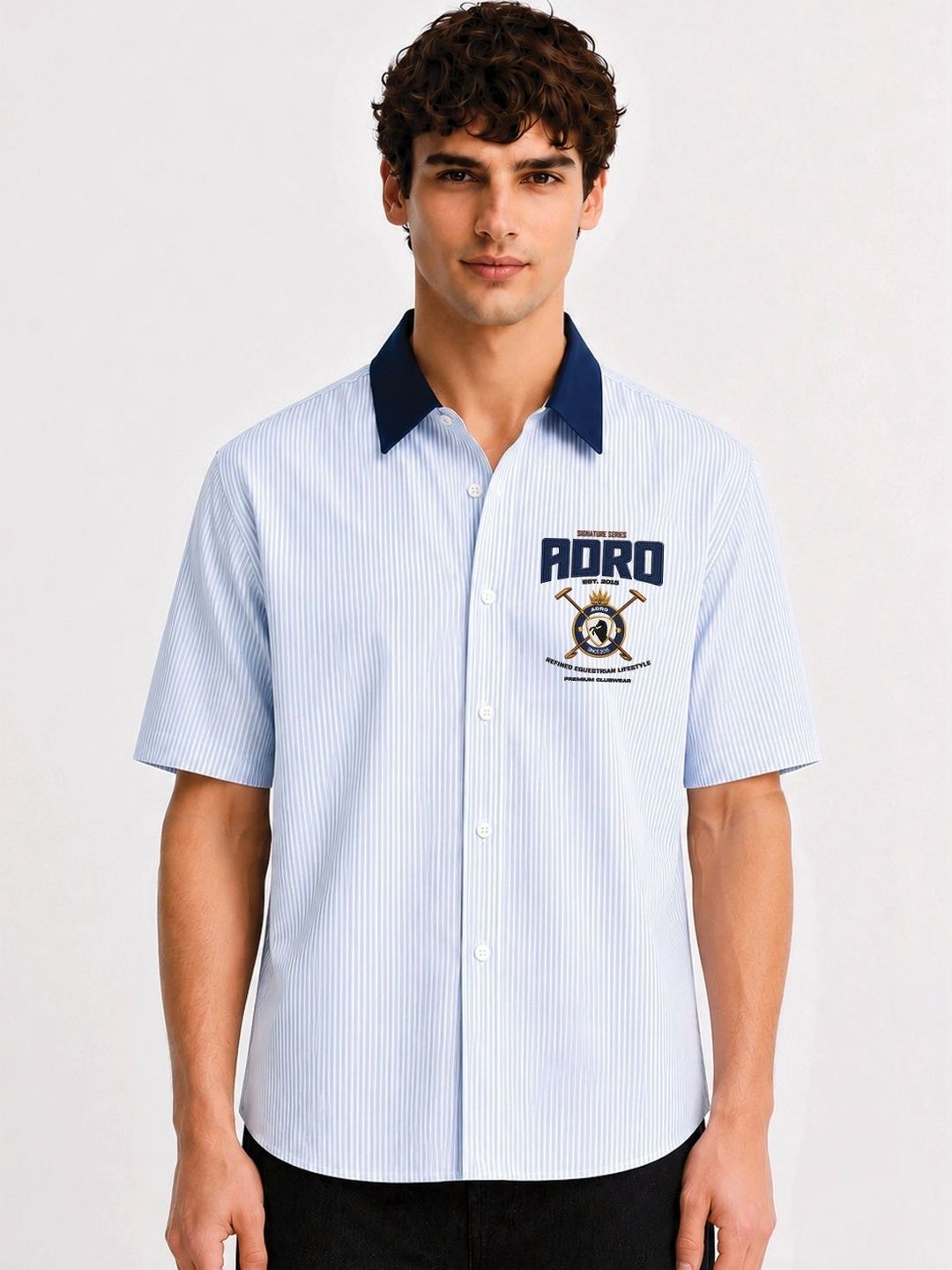 ADRO Men Relaxed Striped Casual Shirt