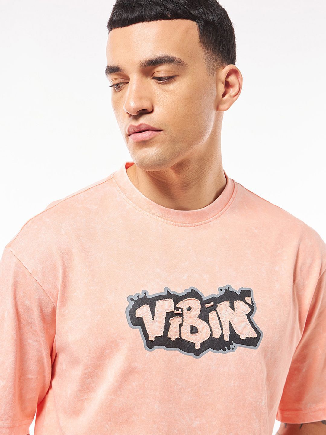 Bewakoof Men Graphic Printed Round Neck Pure Cotton Oversized T-Shirt